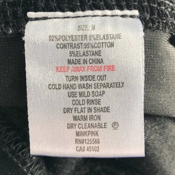 Mink‎ PINK Black  Velour Banded Leggings Size Medium - Picture 6 of 7